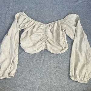 Pretty little thing off shoulder cropped top.